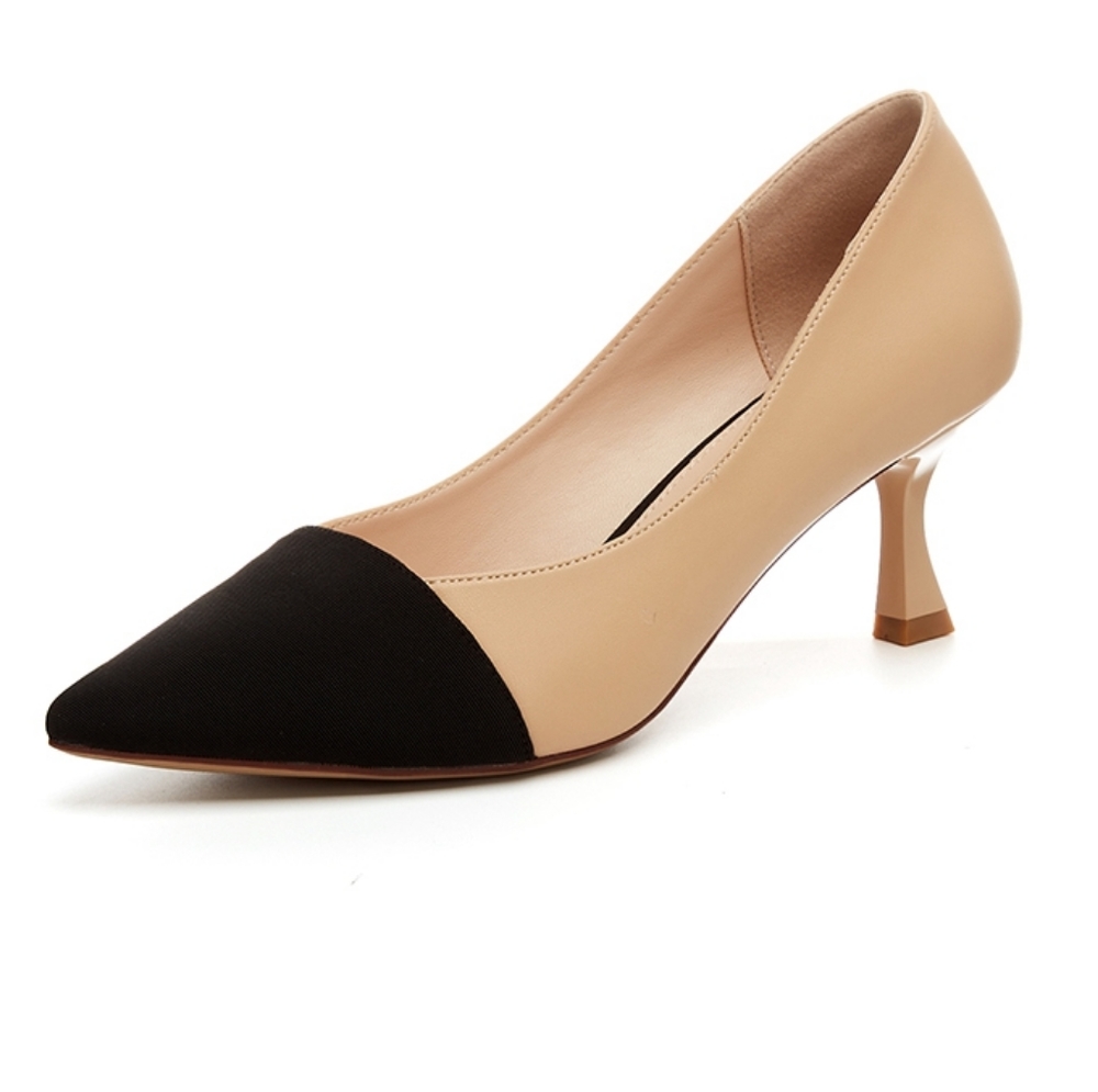 Leather nude heels size 5